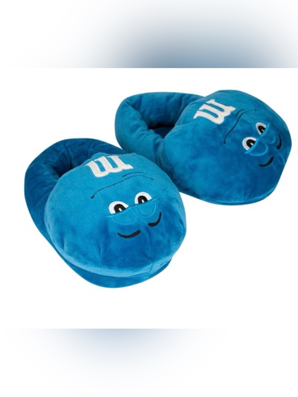 M&M'S Kids Plush Blue One-Piece Footie Slippers